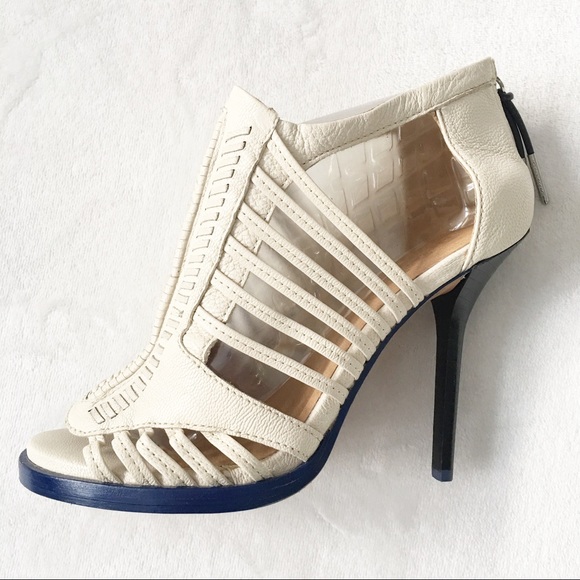 L.A.M.B. Kamy Leather Caged Heel Sandals - Picture 5 of 8